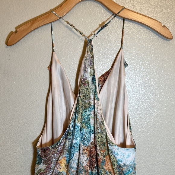 Lavender Brown Halter Paisley Floral Maxi Dress - Picture 9 of 16